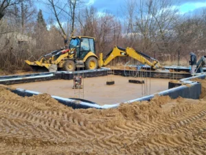 dom piętrowy z dachem kopertowym i garażem 160 m2 Warszawa