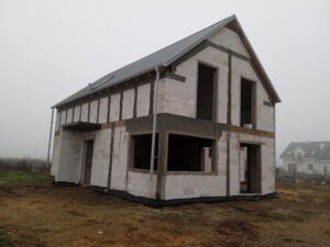 dom z poddaszem użytkowym, dachem dwuspadowym i garażem 170 m2 Poznań